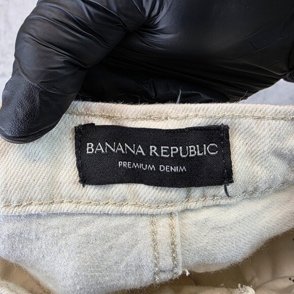 Banana Republic Jeans Womens 26 Ecru High-Rise Relaxed Wide Leg Premium Denim - Picture 9 of 13